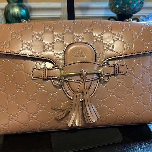 - sold Gucci Guccissima Medium  Emily Chain Cipria colored  Shoulder Bag - Picture 13 of 13